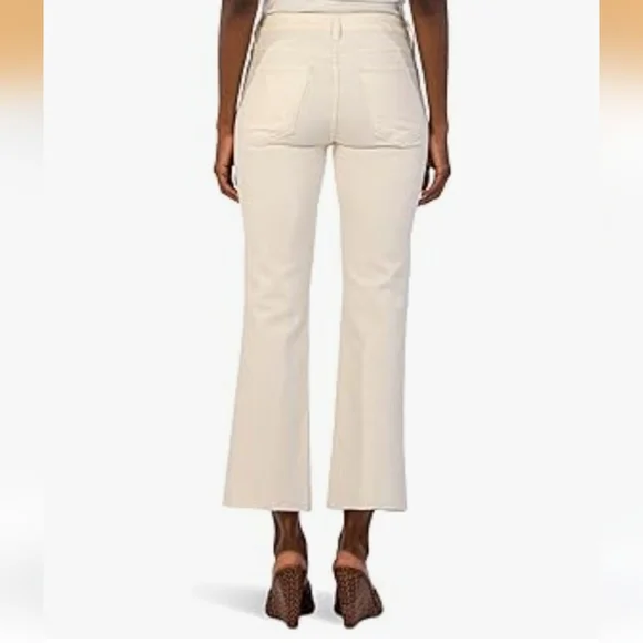 NWT Kut from the Kloth Kelsey High Rise Ankle Flare Jeans Ecru Raw Hem Size 10 - Picture 2 of 11